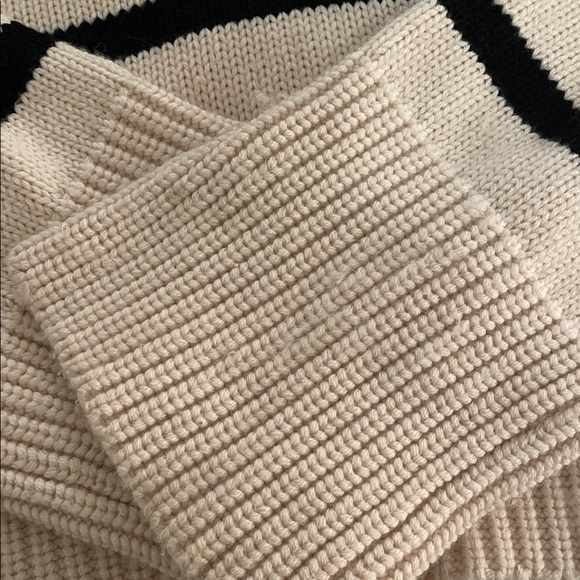 KHAITE The Evi Sweater Custard Black Stripe XS 100% Cashmere - Picture 5 of 8